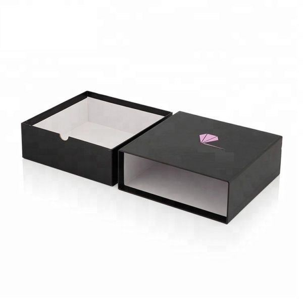 Black cardboard drawer gift box