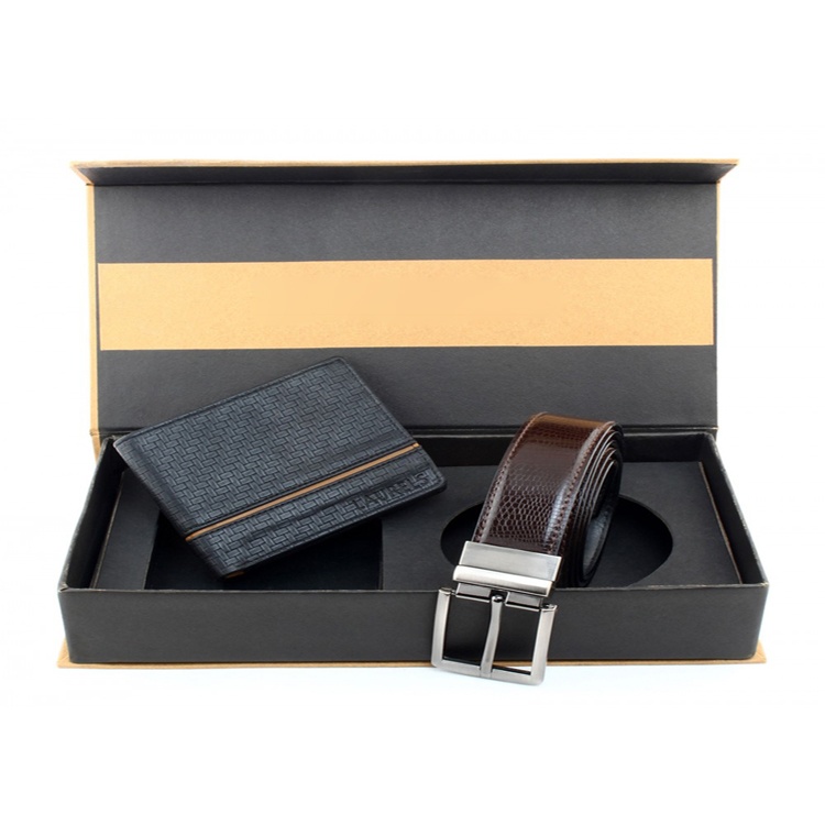 Gift packaging magnetic flap for wallet and belt